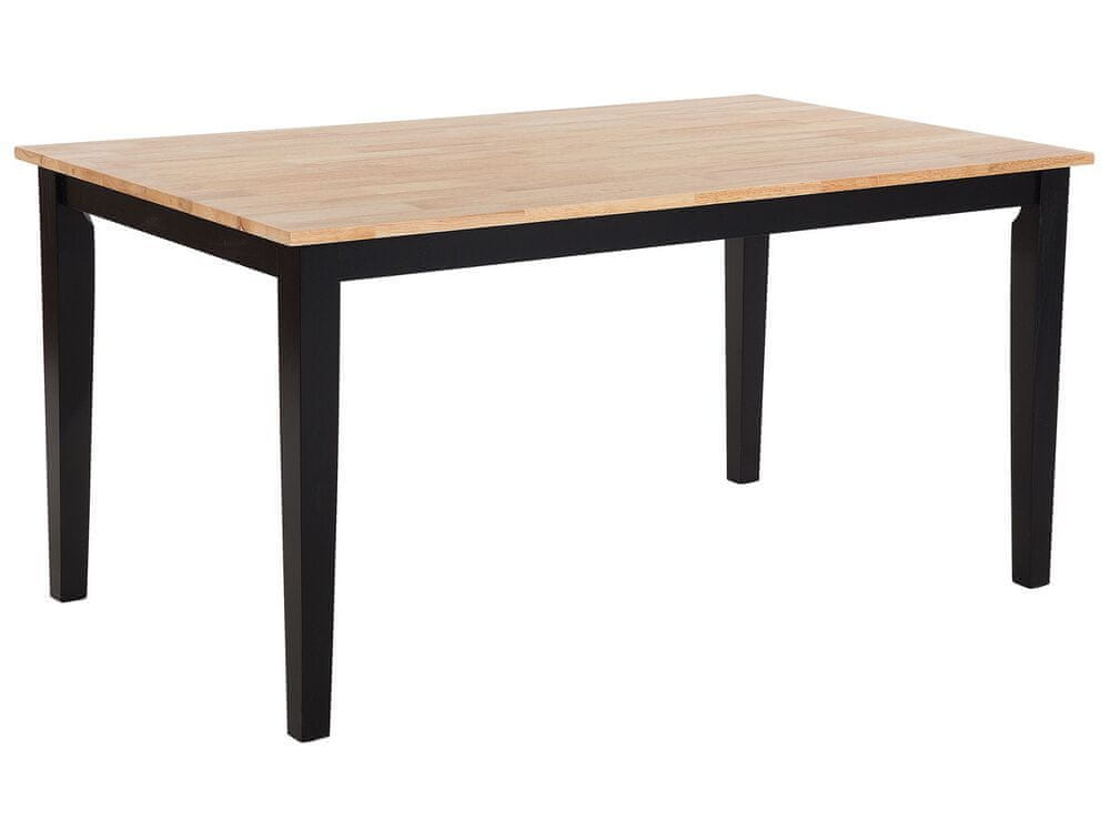 Beliani Drevený jedálenský stôl 120 x 75 cm svetlé drevo/čierna HOUSTON